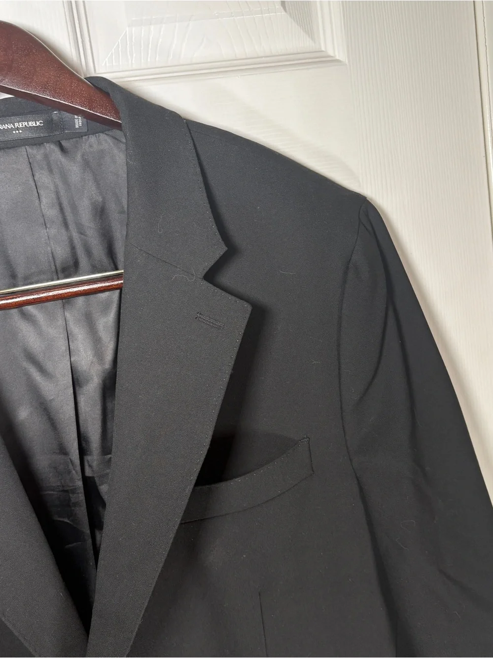 Banana Republic Black 2-Button Classic Suit Jacket Blazer 46R 108